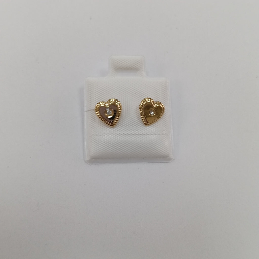 BROQUELES BROQUEL FIG CORAZON C CIRCONIA 14K 0.2614 GR (NUEVO)