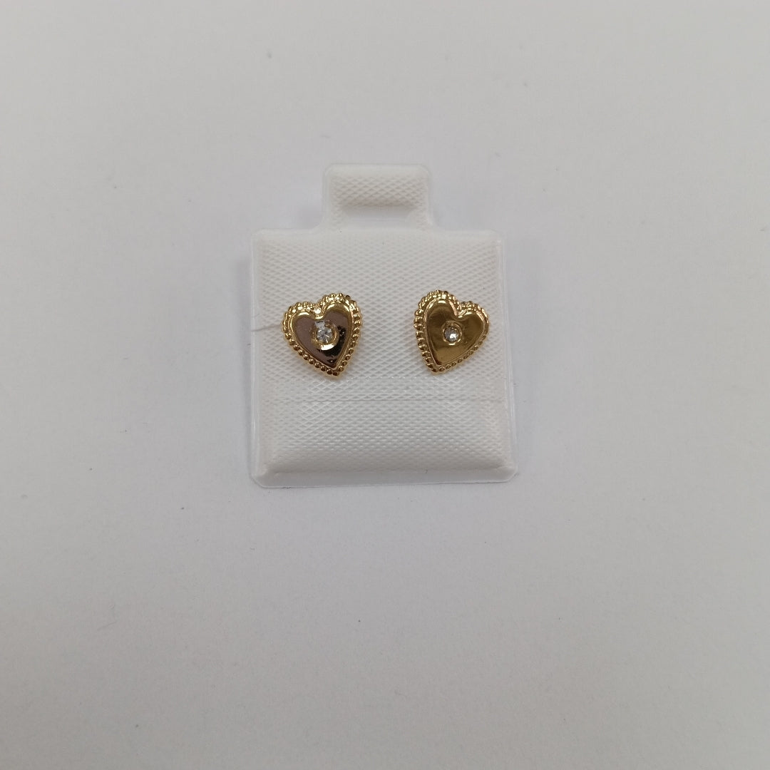 BROQUELES BROQUEL FIG CORAZON C CIRCONIA 14K 0.2614 GR (NUEVO)