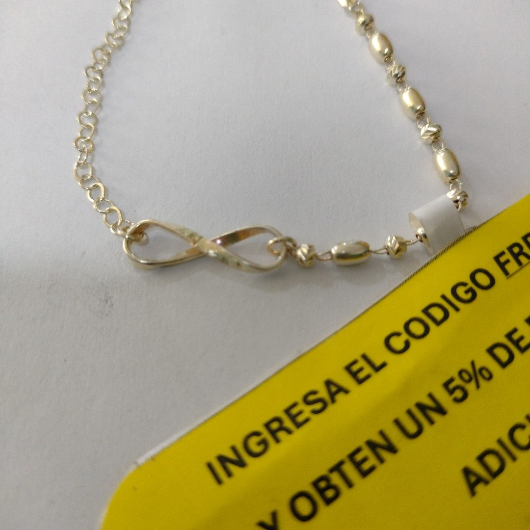 PULSERA TEJIDO INFINITO PLATA .925 18 CM 2.4 GR (NUEVO)