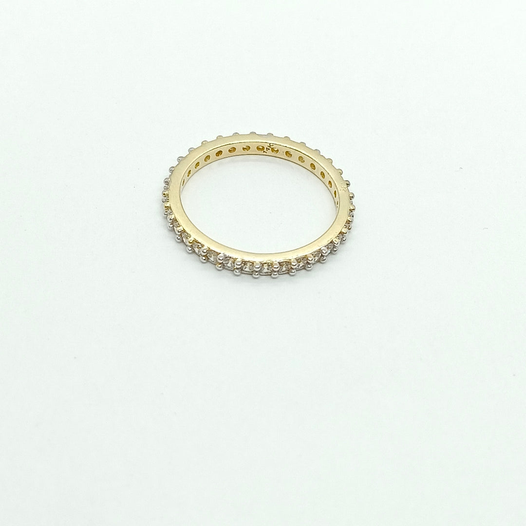 ANILLO ANILLITO CHURUMBELA C CIRCONIAS 14K 6.5 TALLA 1.9 GR (NUEVO)