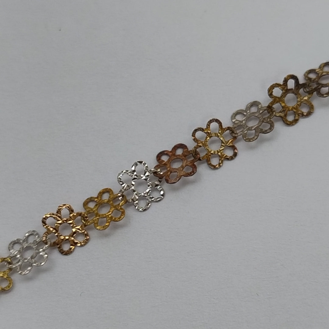 PULSERA ORO COMBINADO 14 K 1.7 GRMS (SEMINUEVO)
