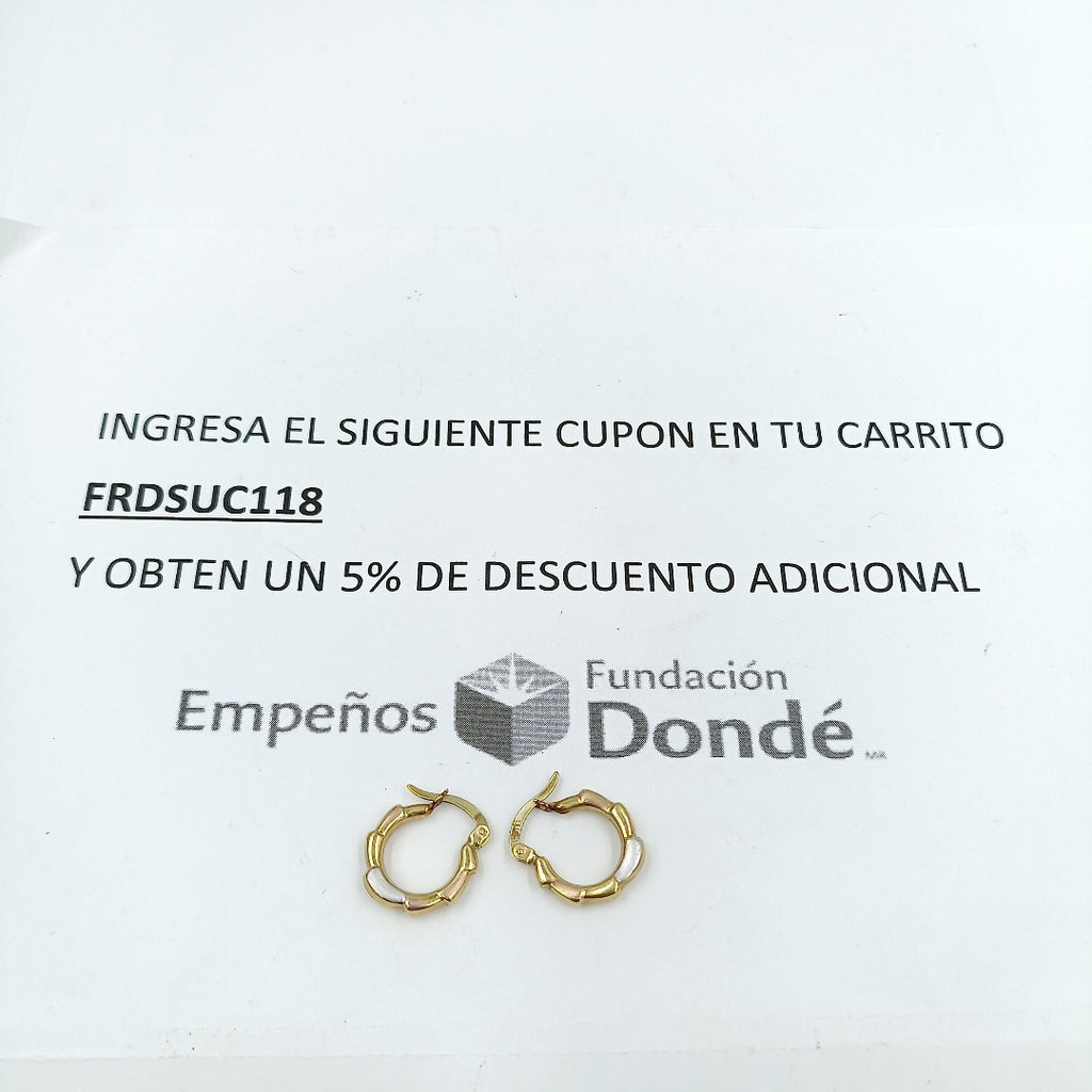 ARRACADAS PAR ORO 10 K 1.1 GRMS (SEMINUEVO)