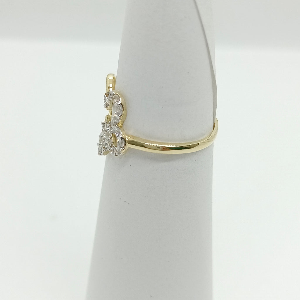 ANILLOS FIG FLOR CON CIRCONIAS 14K TALLA 7 1.6 GR (NUEVO)