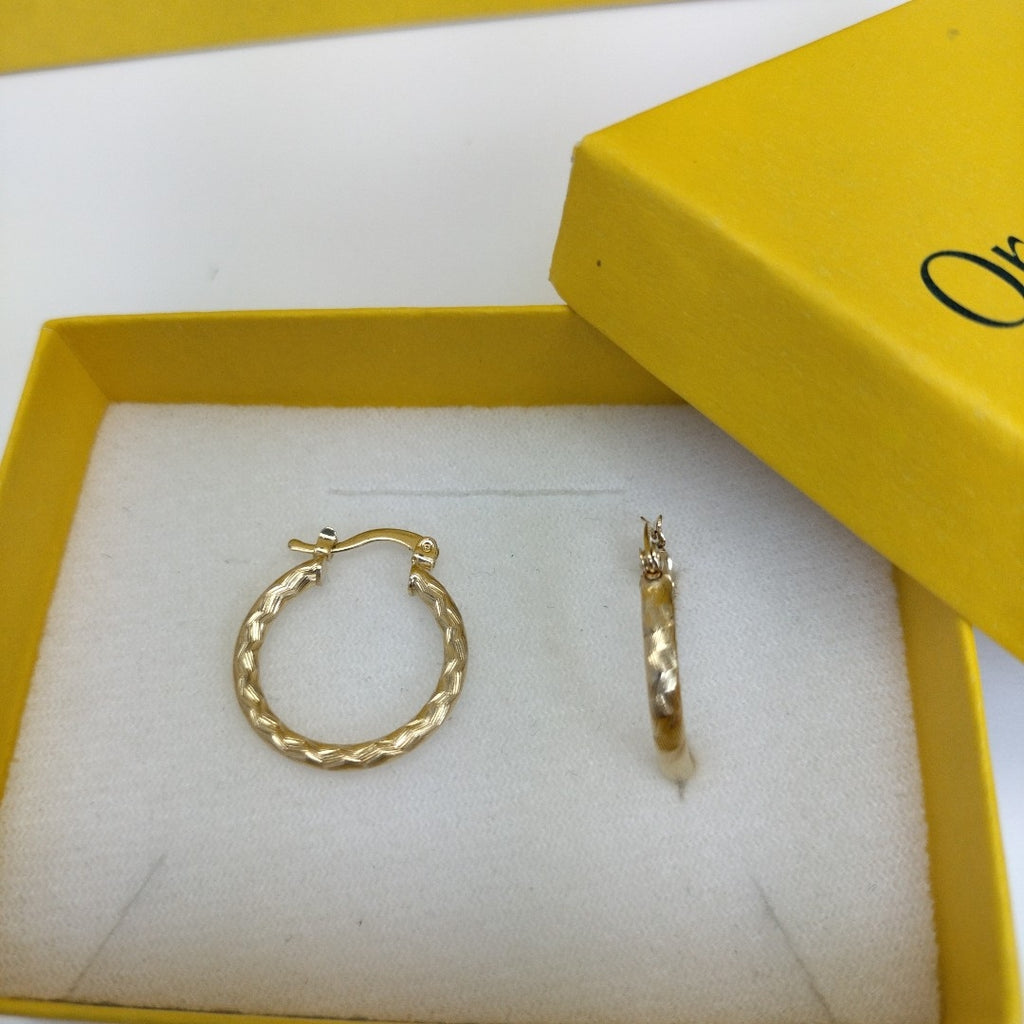 ARETES ARRACADAS LABRADAS 14K 2 GR (NUEVO)