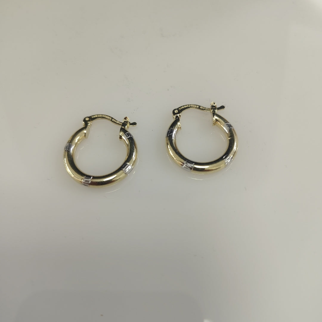 ARETES ARRACADAS COMBINADAS 14K 1.6 GR (NUEVO)