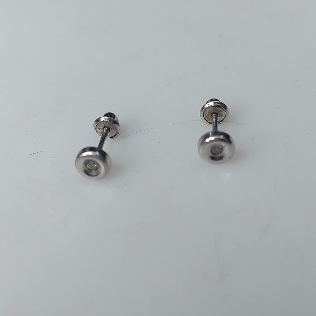 BROQUELES PAR ORO BLANCO MUY BAJO 14 K 0,40 GRMS (SEMINUEVO)
