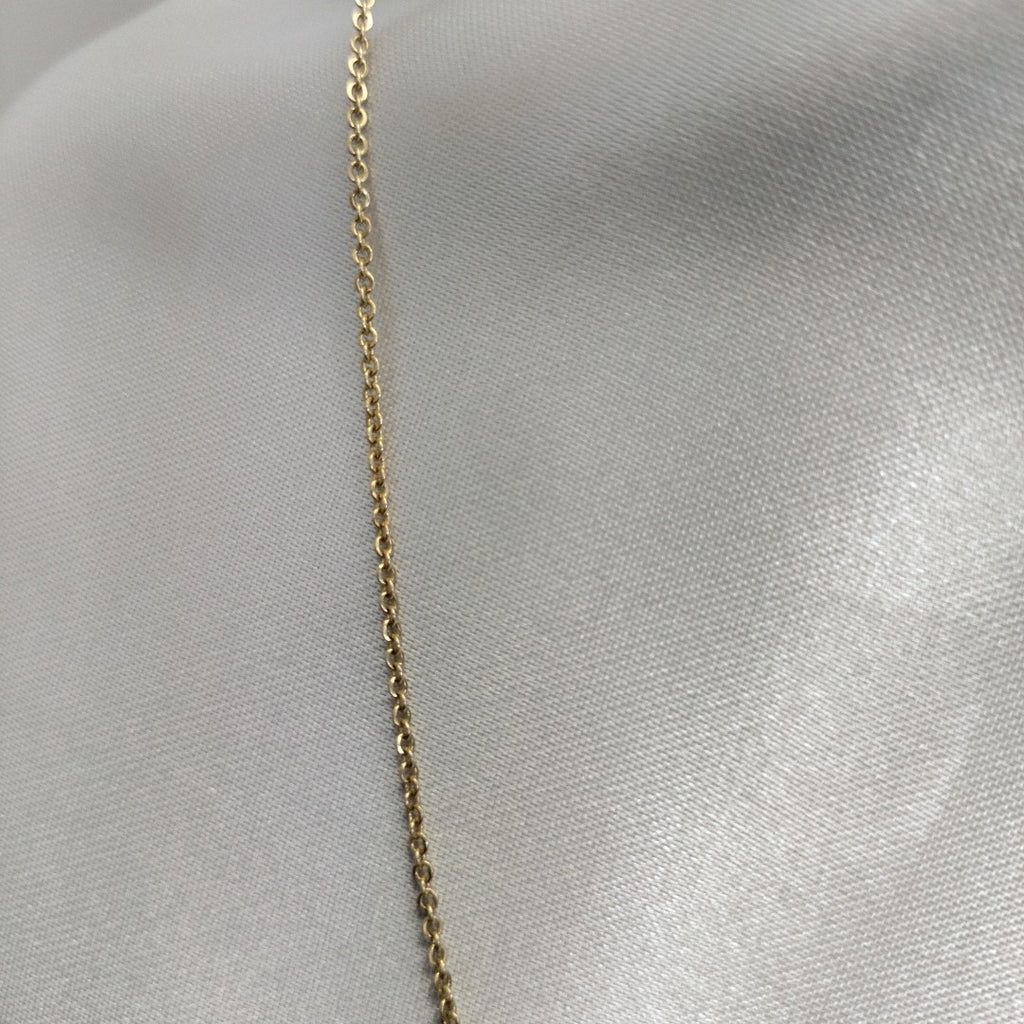 CADENA TEJIDO GARGANTILLA ESPECIAL C FLORES 14K 45 CM 2.9 GR (NUEVO)