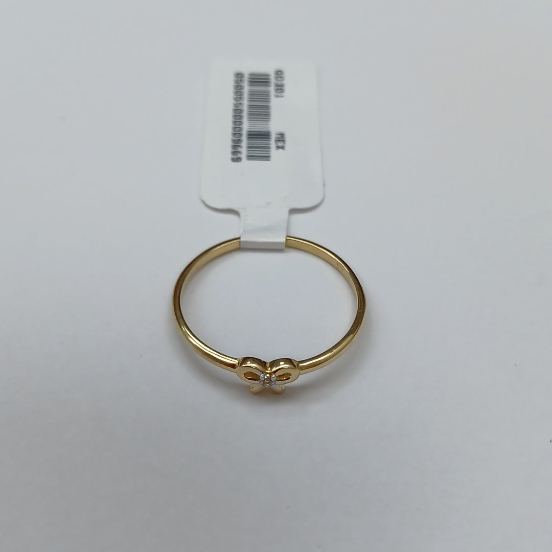 ANILLO ANILLITO FIG MOÑO C CIRCONIAS 14K 9 TALLA 1 GR (NUEVO)