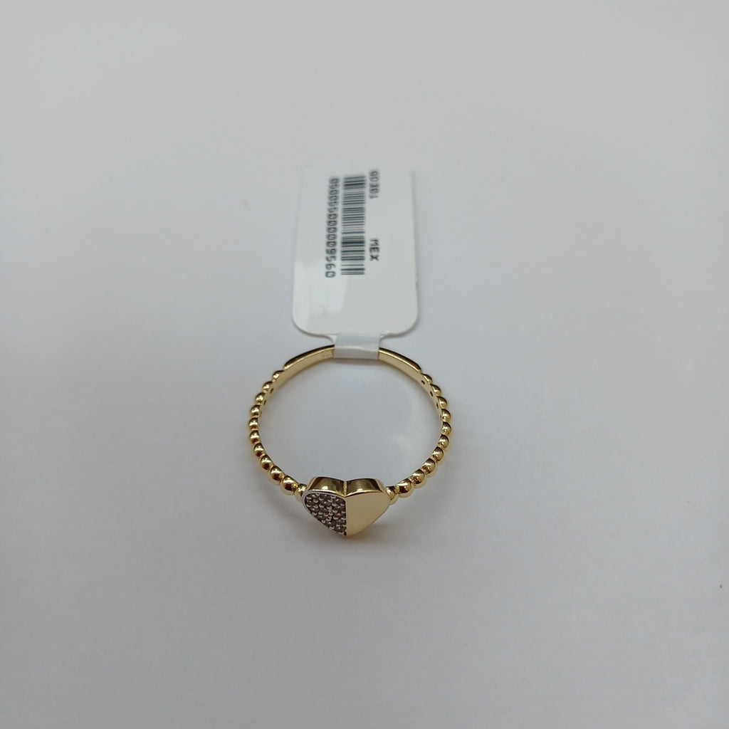 ANILLO ANILLITO FIG CORAZON C CIRCONIAS 14K 9 TALLA 1.7 GR (NUEVO)
