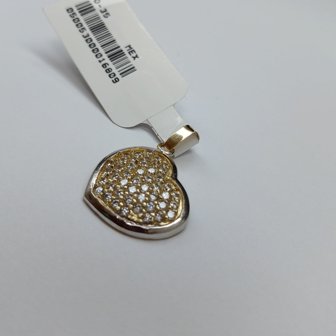 DIJE CORAZON CON CIRCONIAS 14K 1.8 GR (NUEVO)