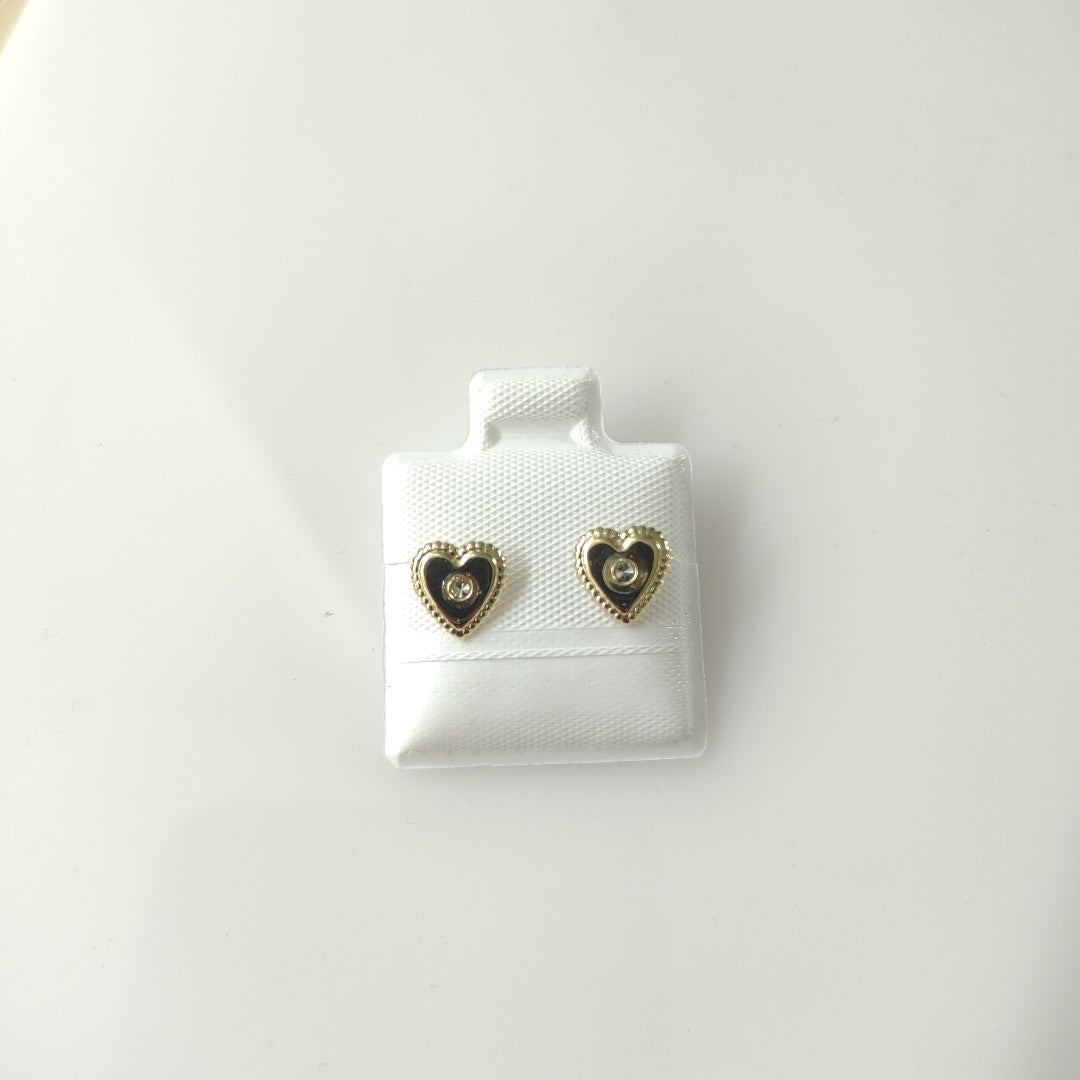 BROQUELES BROQUEL FIG CORAZON C CIRCONIA 14K 0.2614 GR (NUEVO)