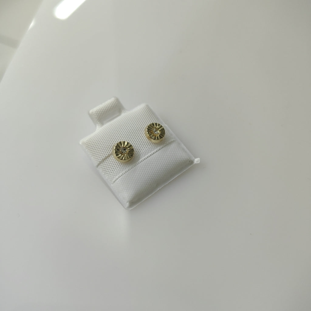 BROQUELES BROQUEL FIG BOTON C CIRCONIA 14K 0.2916 GR (NUEVO)