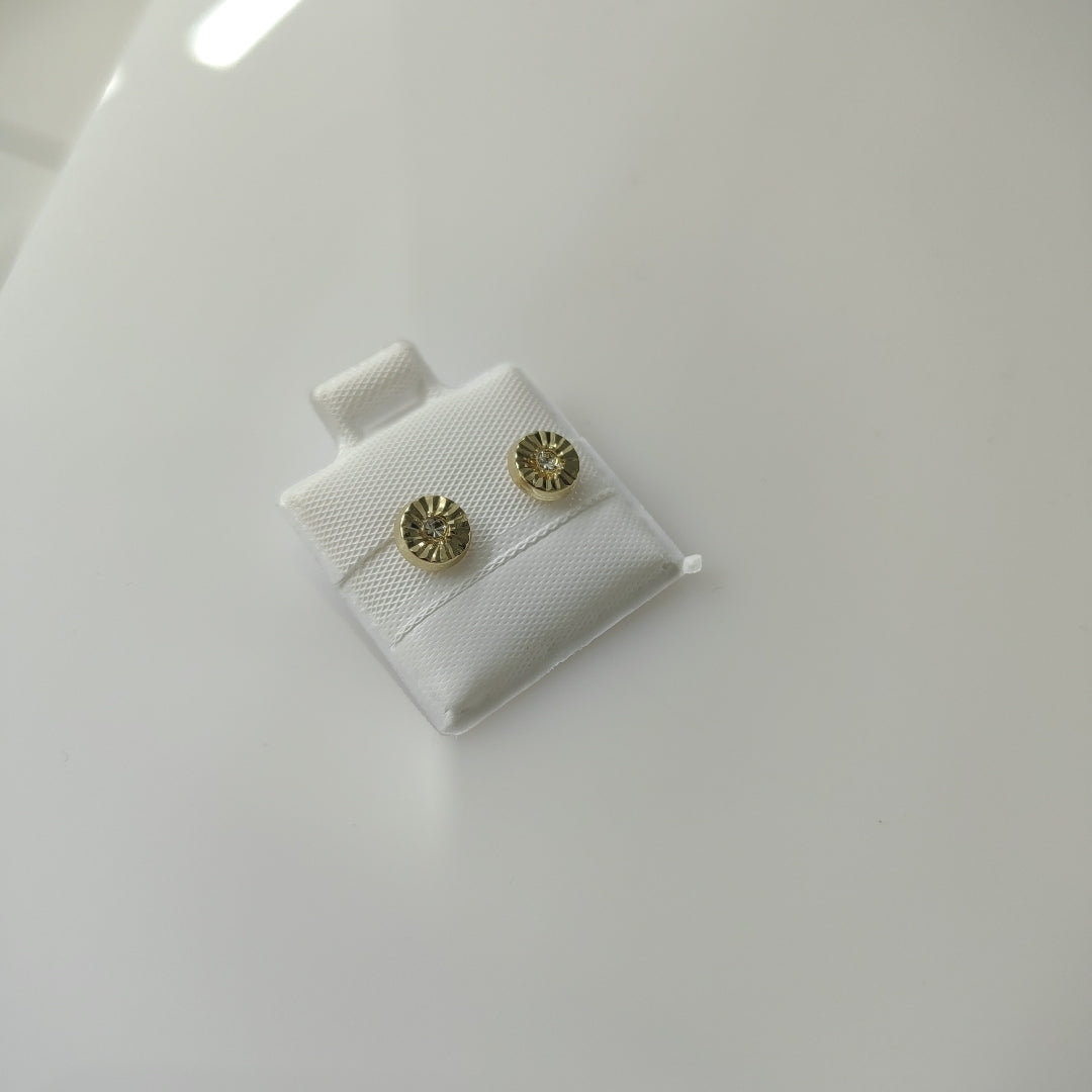 BROQUELES BROQUEL FIG BOTON C CIRCONIA 14K 0.2916 GR (NUEVO)