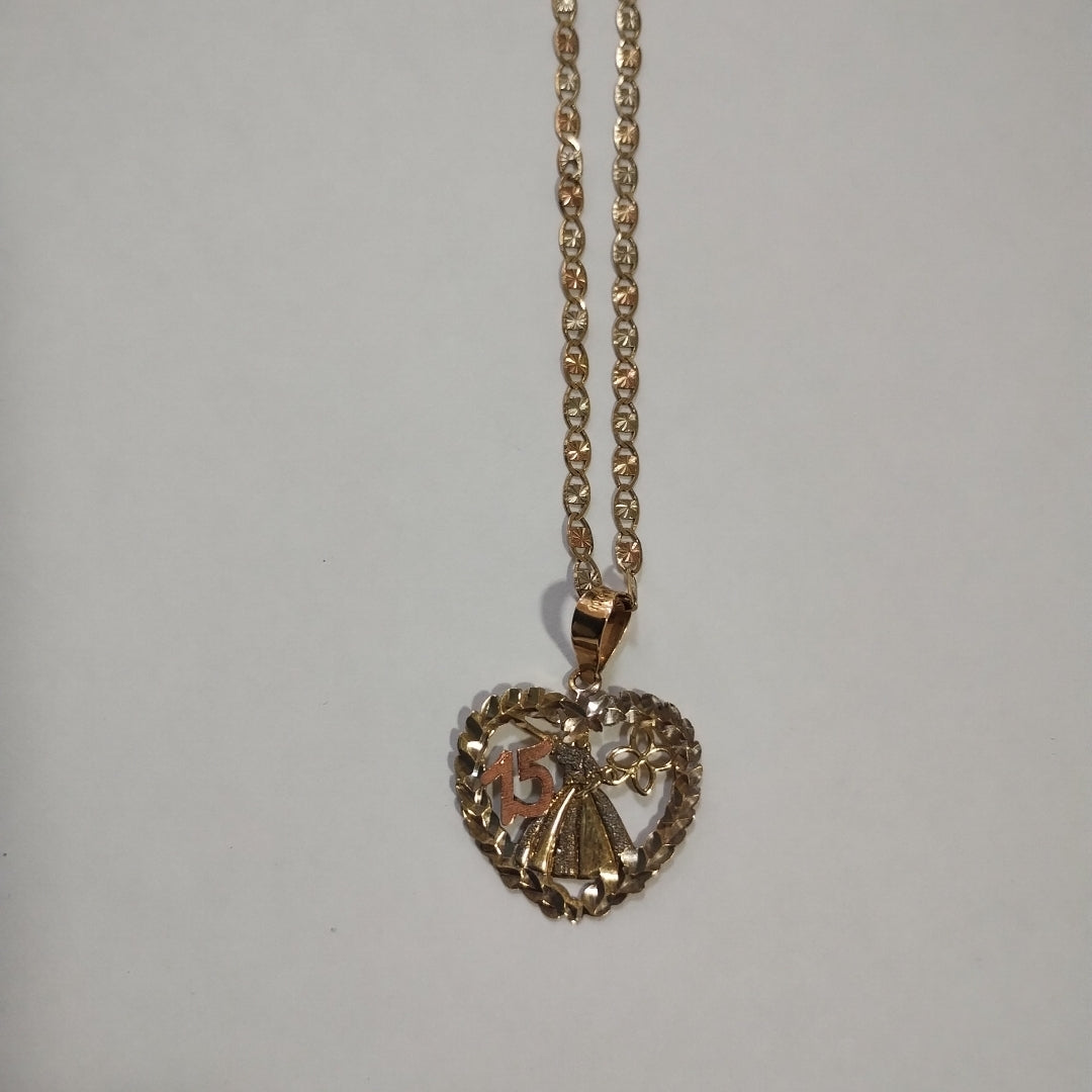 CADENA, MEDALLA CONMEMORATIVA ORO 10 K 4.1 GRMS (SEMINUEVO)