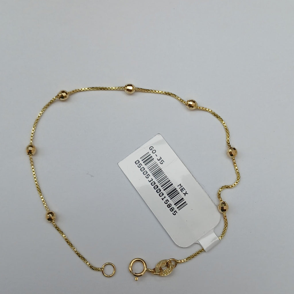 PULSERA ESPECIAL CON BOLITAS 14K 18 CM 1.4 GR (NUEVO)