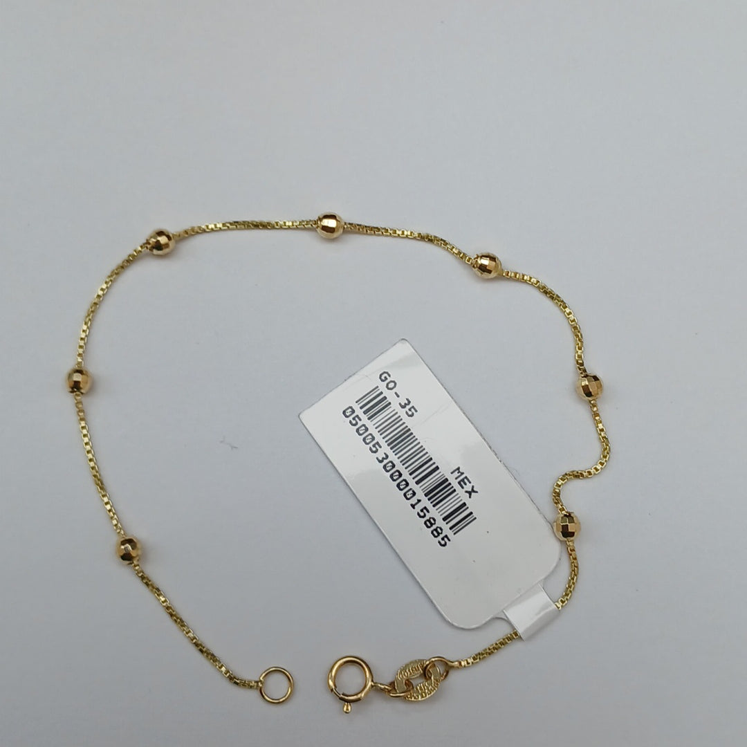 PULSERA ESPECIAL CON BOLITAS 14K 18 CM 1.4 GR (NUEVO)