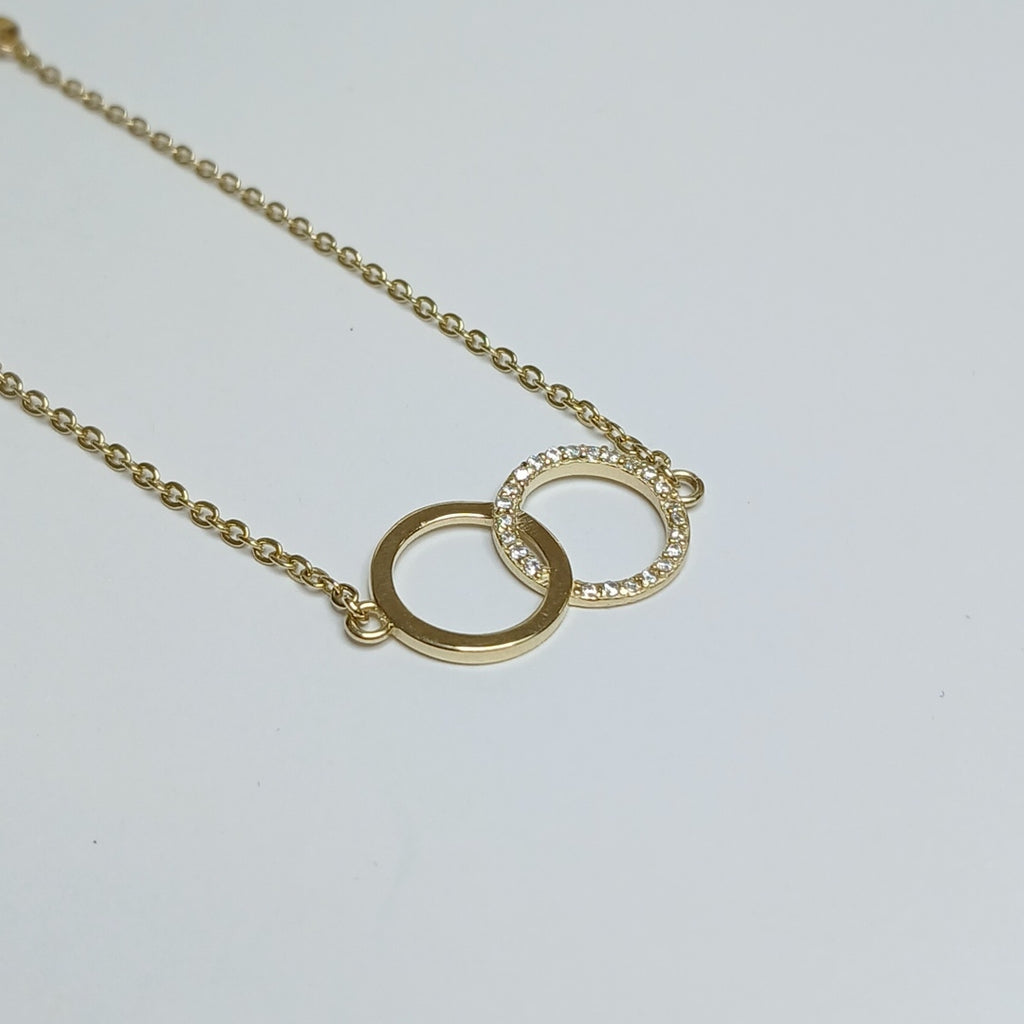 PULSERA TEJIDO ESPECIAL FIG AROS UNIDOS C CIRCS 14K 18 CM 2.1 GR (NUEVO)