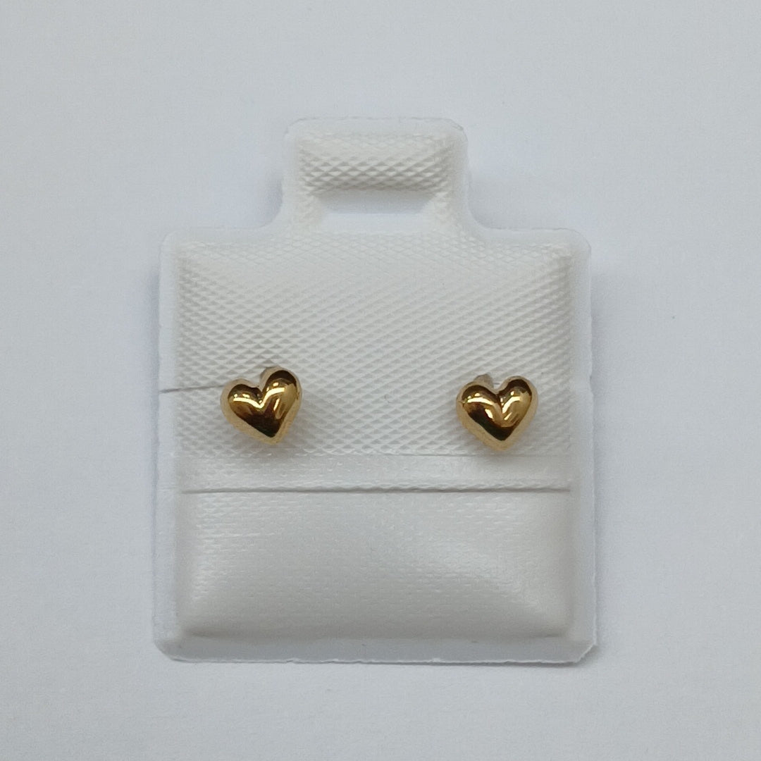 BROQUELES BROQUEL FIG CORAZON LISO 14K 0.1987 GR (NUEVO)