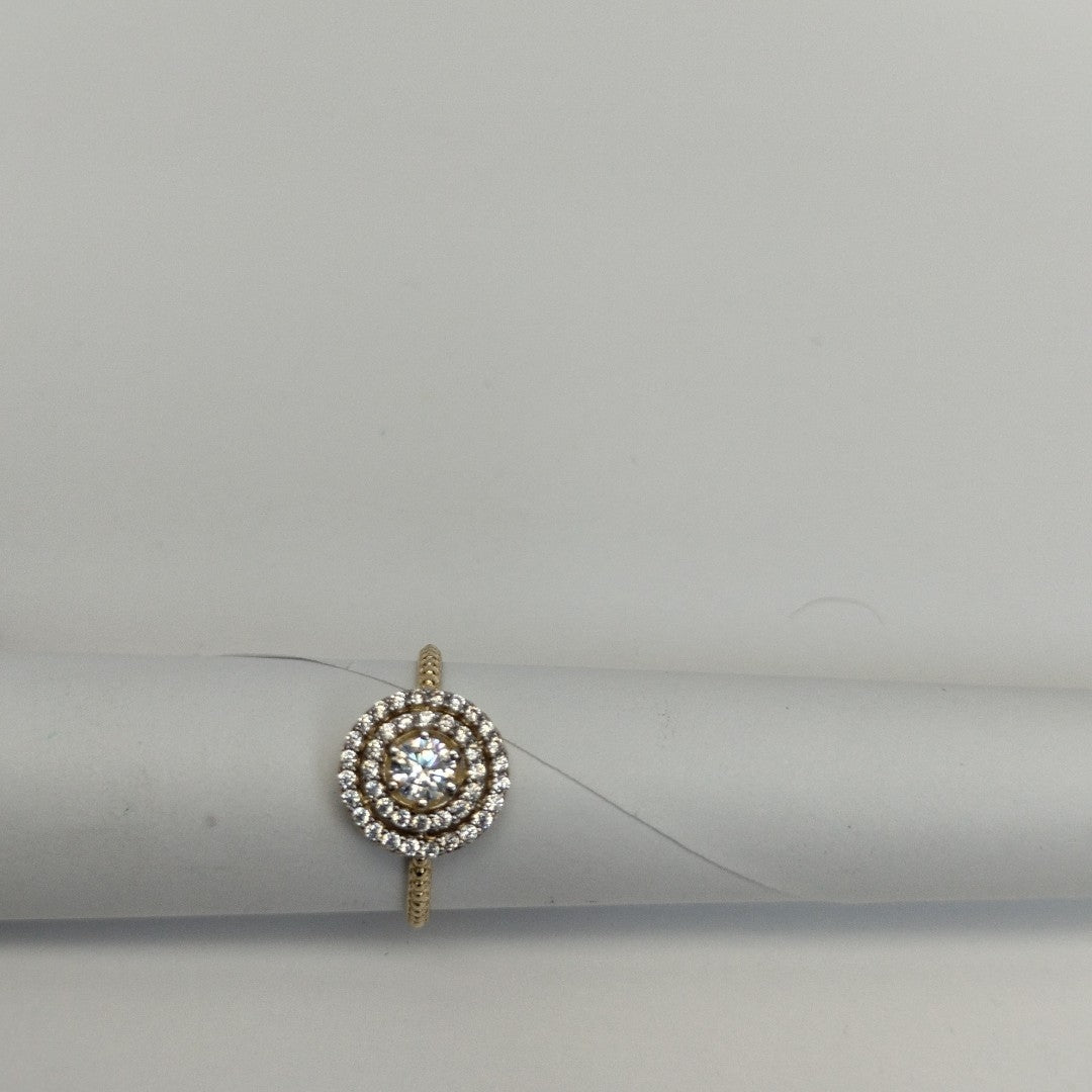ANILLO ANILLITO C CIRCONIAS 14K 7 TALLA 1.8 GR (NUEVO)