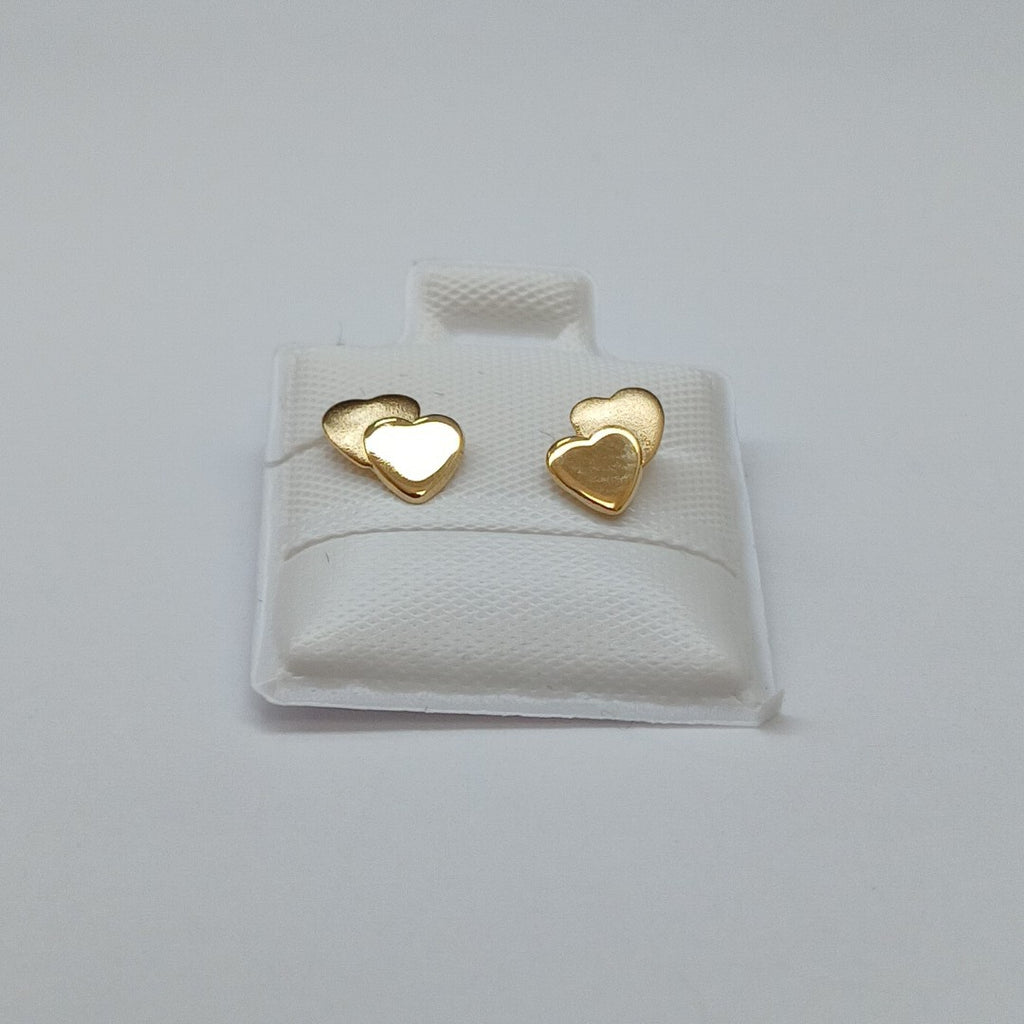 BROQUELES BROQUEL CORAZON DOBLE 14K 0.2171 GR (NUEVO)
