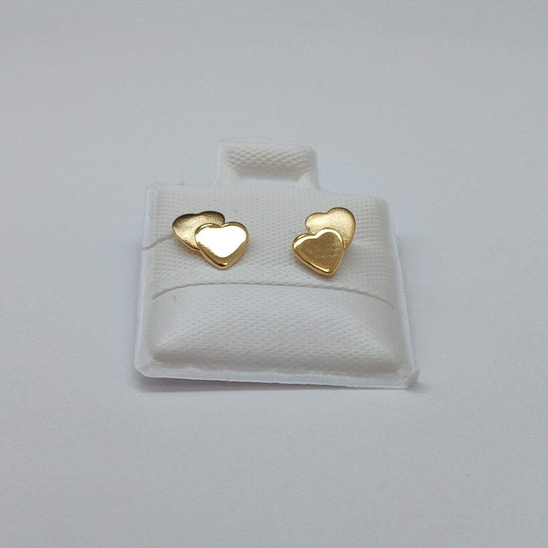 BROQUELES BROQUEL CORAZON DOBLE 14K 0.2171 GR (NUEVO)