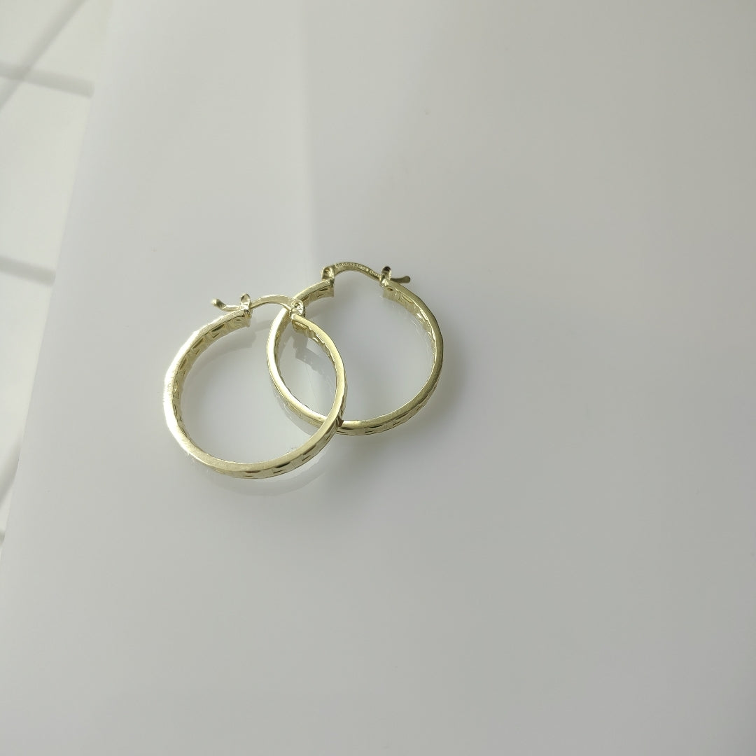 ARETES TEJIDO ARRACADA CON GRECAS 14K 2.6 GR (NUEVO)