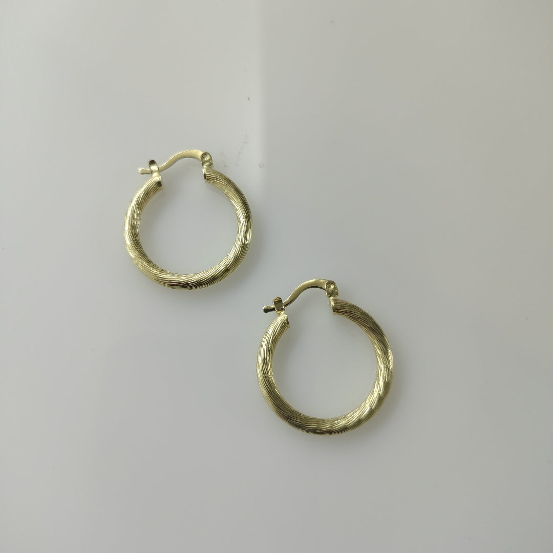 ARETES TEJIDO ARRACADAS ASTRIADAS 14K 2.9 GR (NUEVO)