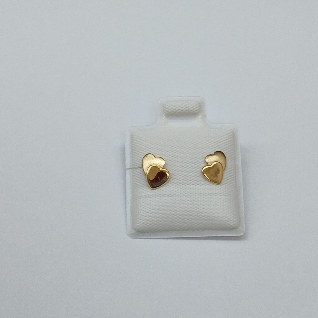 BROQUELES BROQUEL CORAZON DOBLE 14K 0.2171 GR (NUEVO)