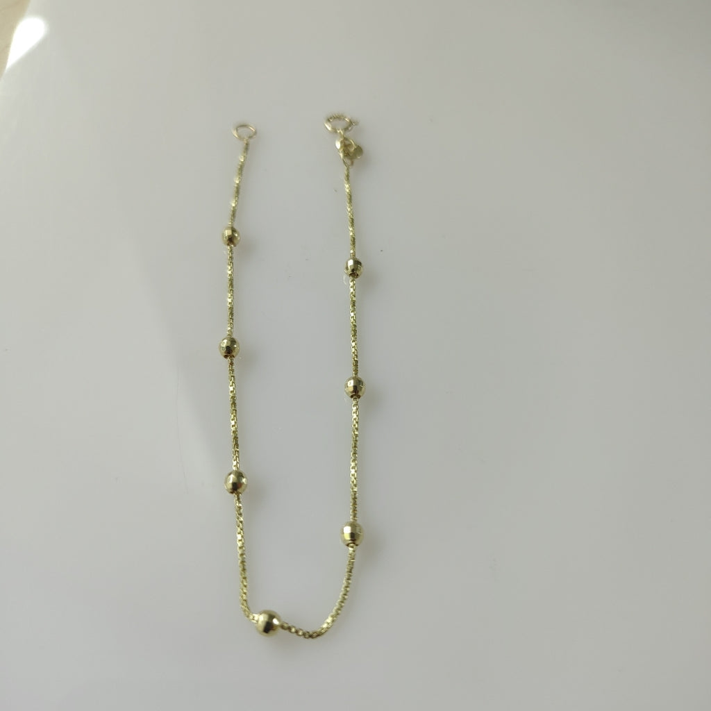 PULSERA ESPECIAL CON BOLITAS 14K 18 CM 1.4 GR (NUEVO)