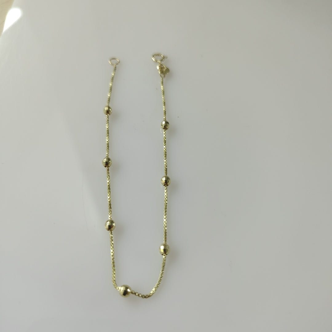 PULSERA ESPECIAL CON BOLITAS 14K 18 CM 1.4 GR (NUEVO)