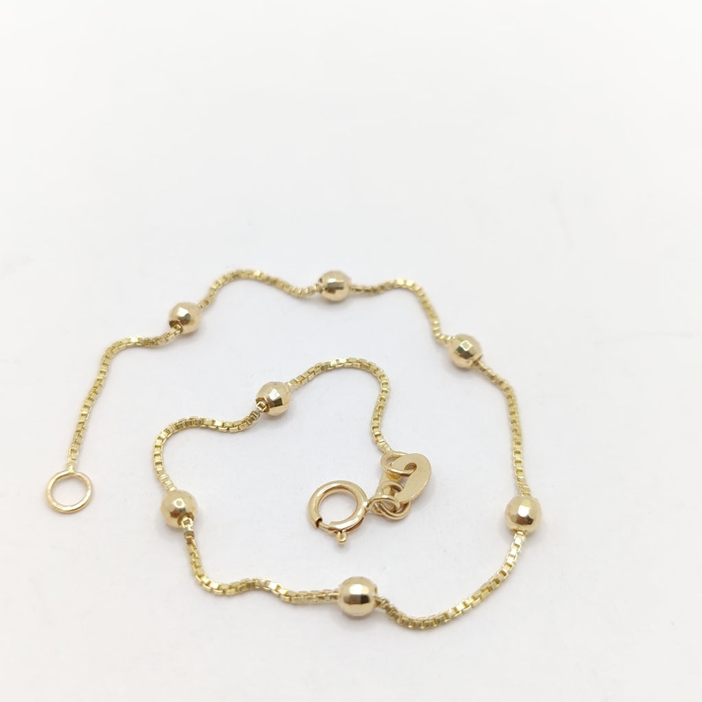 PULSERA ESPECIAL CON BOLITAS 14K 18 CM 1.4 GR (NUEVO)