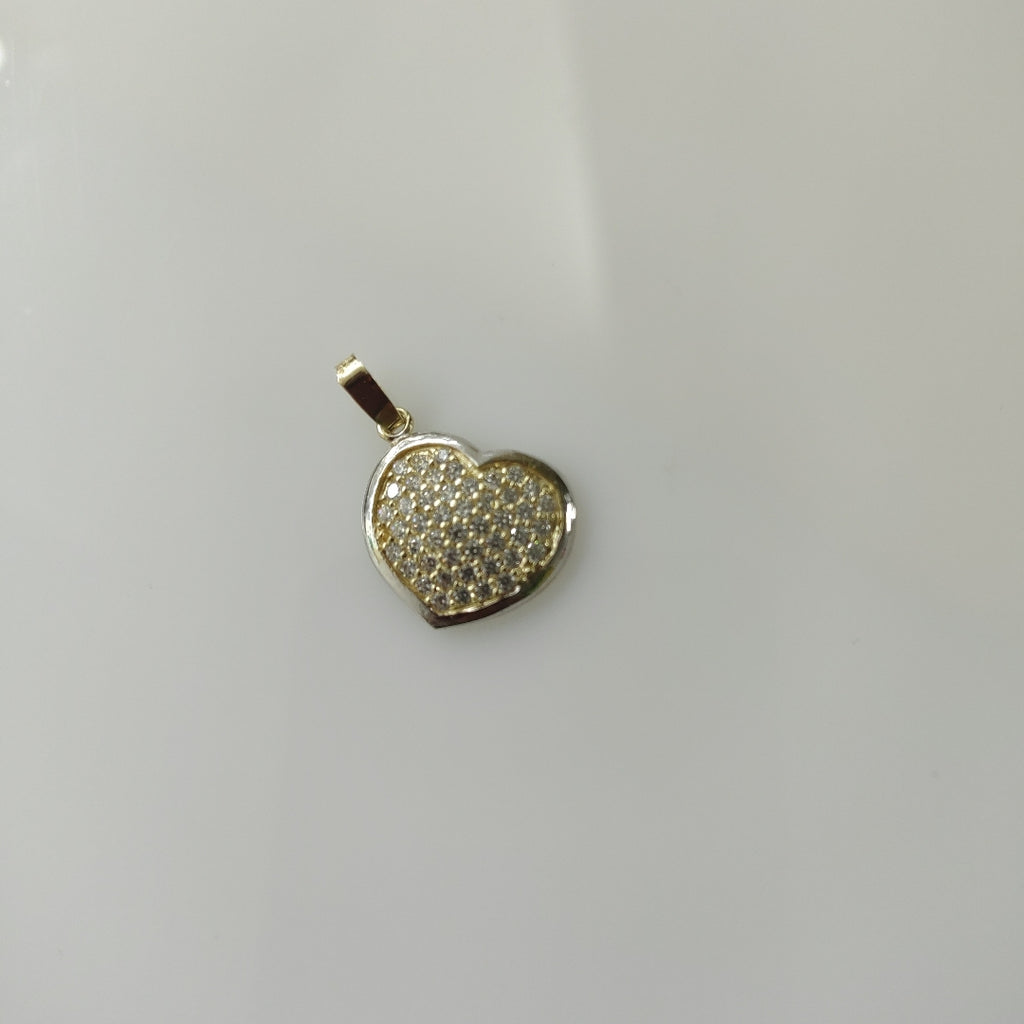 DIJE CORAZON CON CIRCONIAS 14K 1.8 GR (NUEVO)