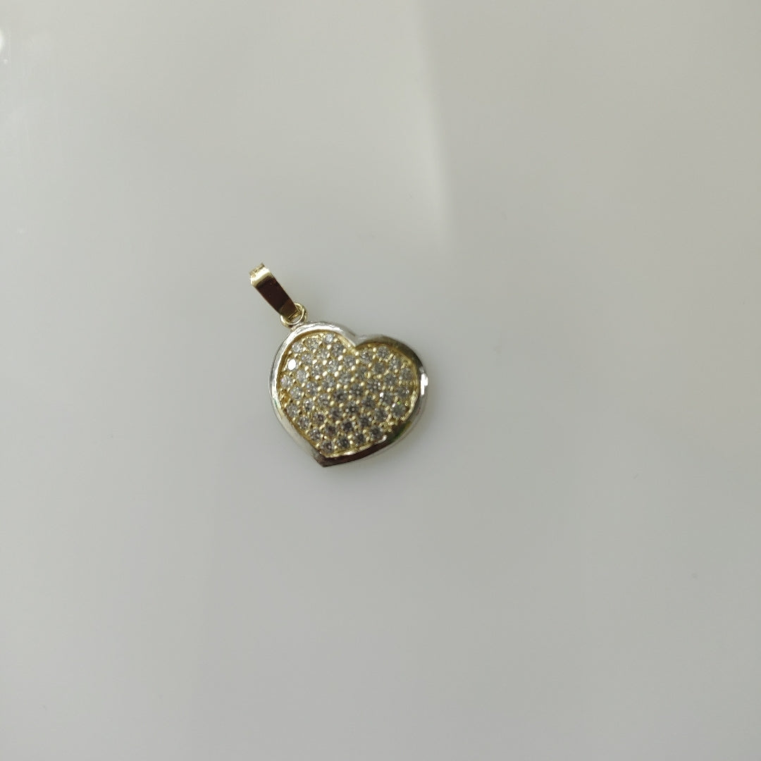 DIJE CORAZON CON CIRCONIAS 14K 1.8 GR (NUEVO)
