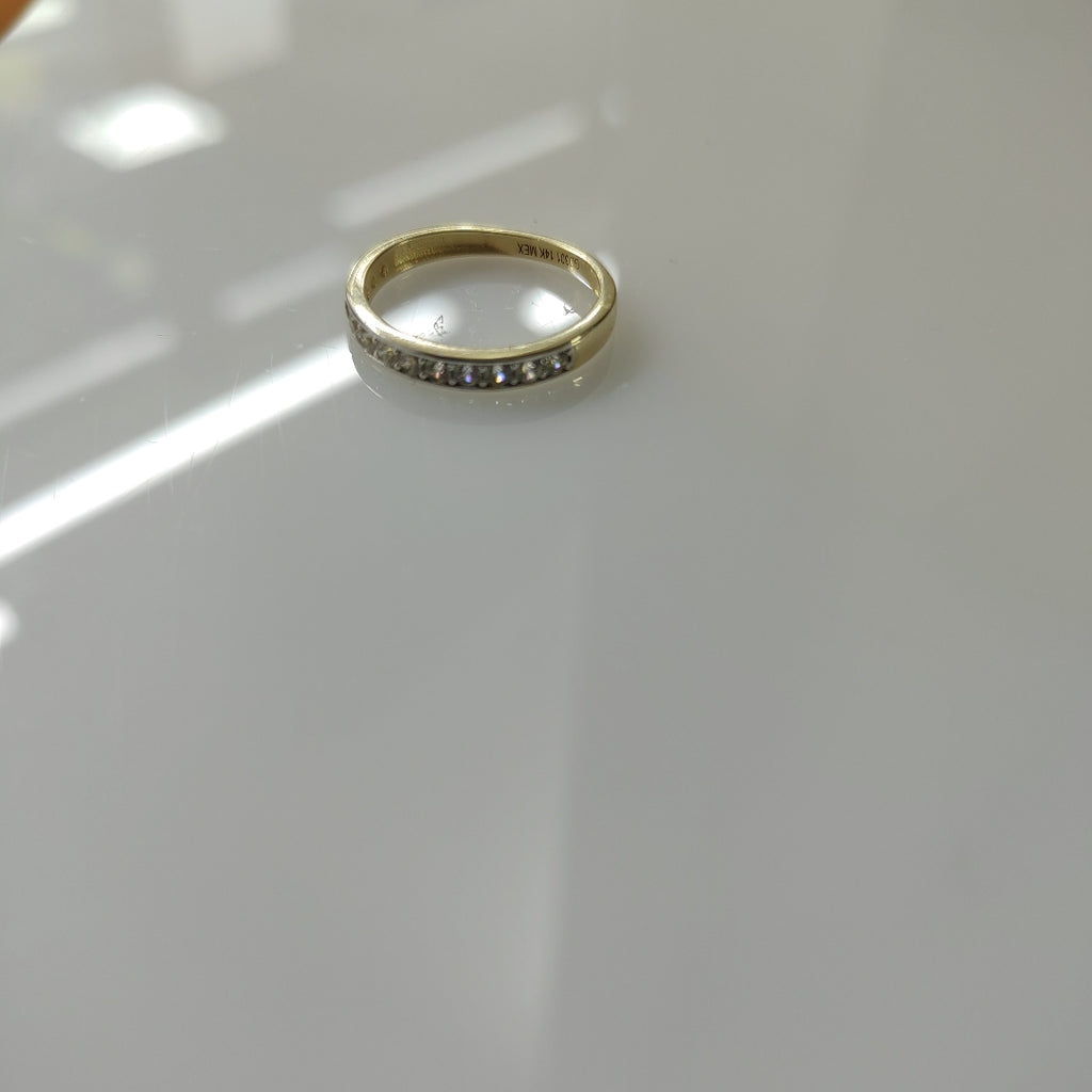 ANILLO ANILLITO C CIRCONIAS 14K 7 TALLA 2 GR (NUEVO)