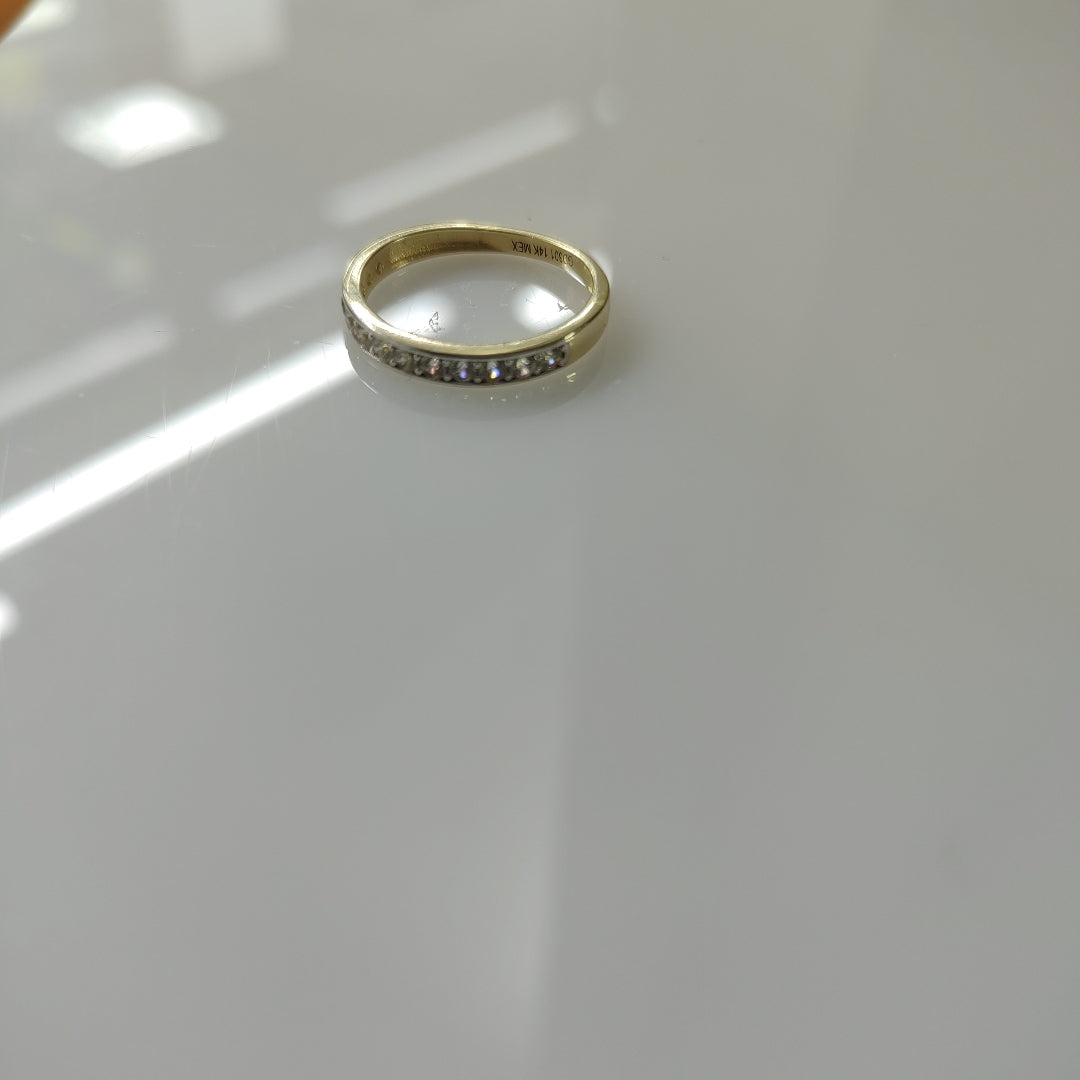ANILLO ANILLITO C CIRCONIAS 14K 7 TALLA 2 GR (NUEVO)