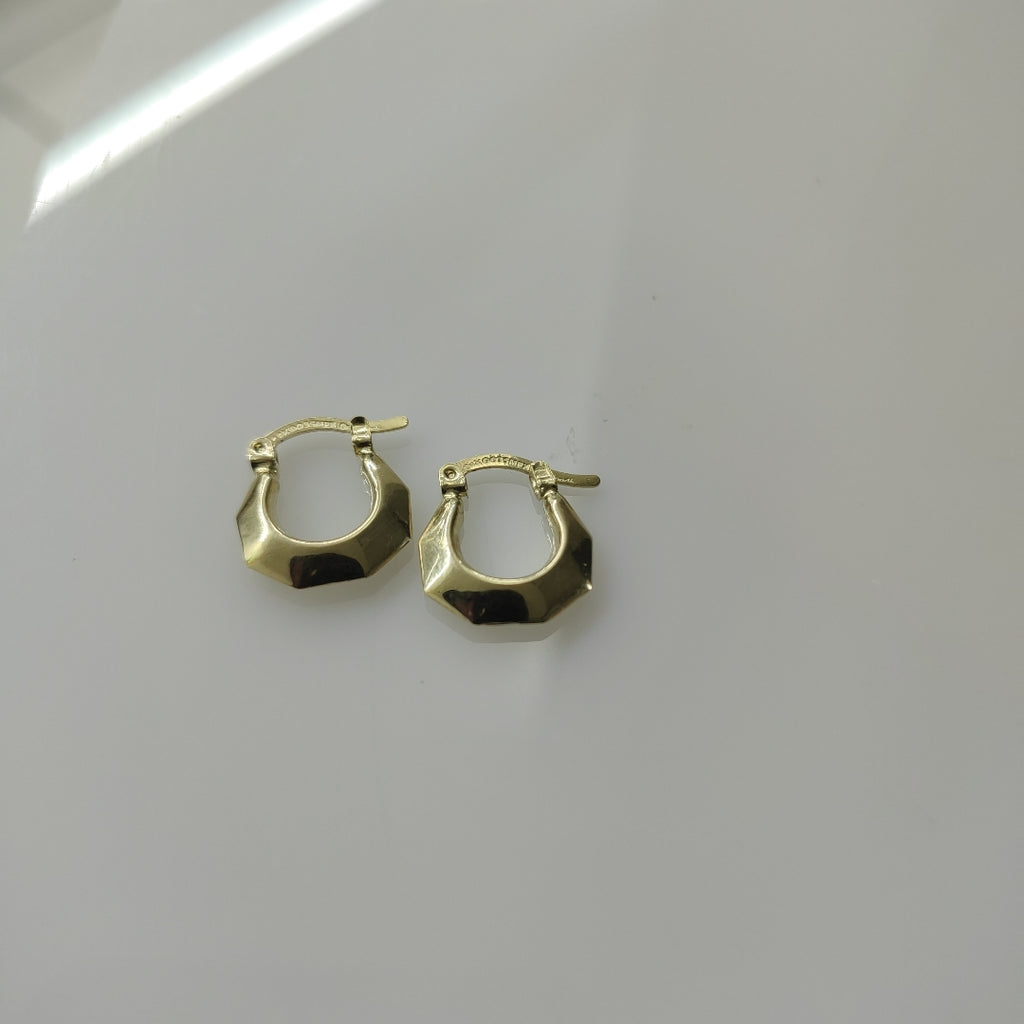ARETES TEJIDO ARRACADA FACETADA 14K 1.3 GR (NUEVO)
