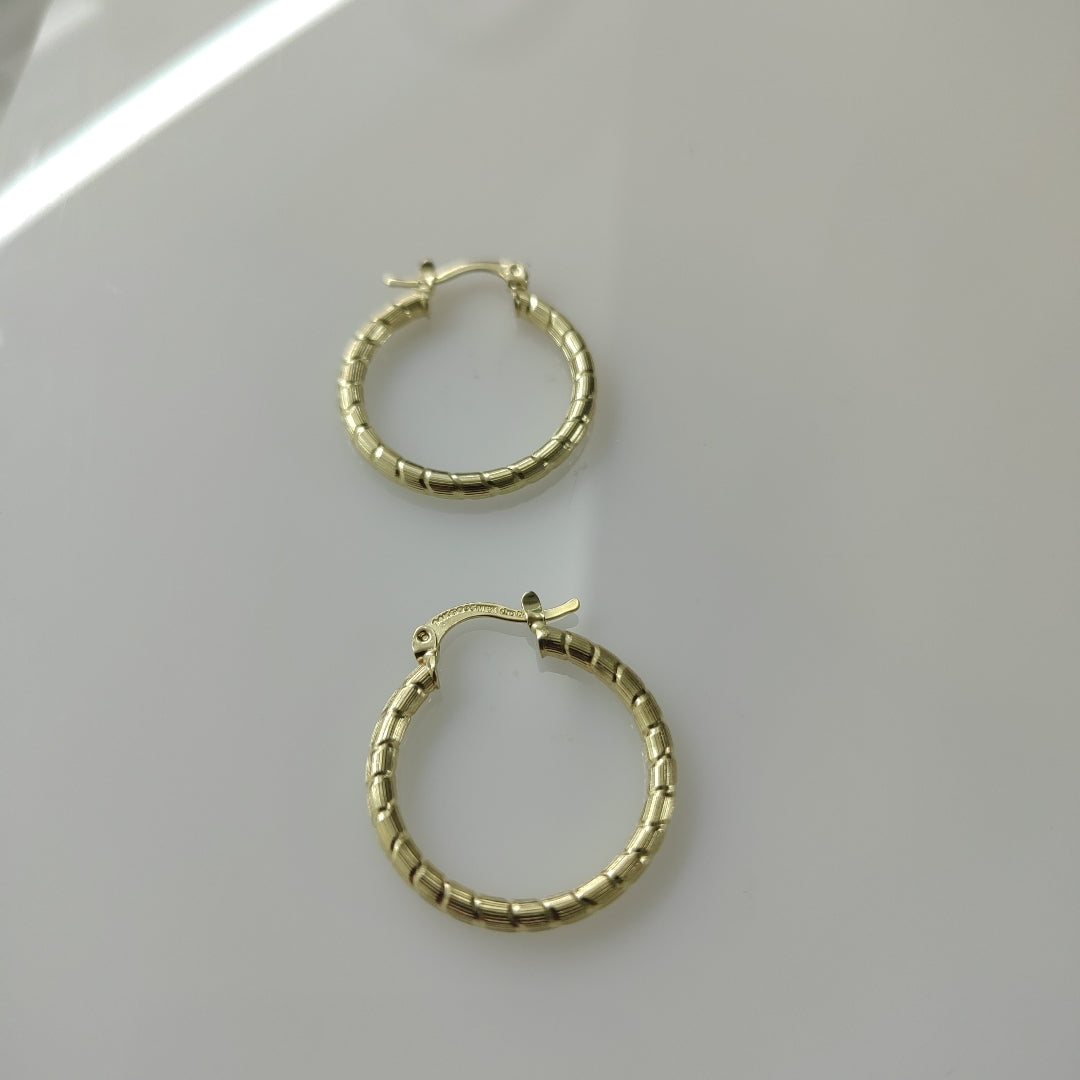 ARETES ARRACADAS LABRADAS 14K 3.3 GR (NUEVO)