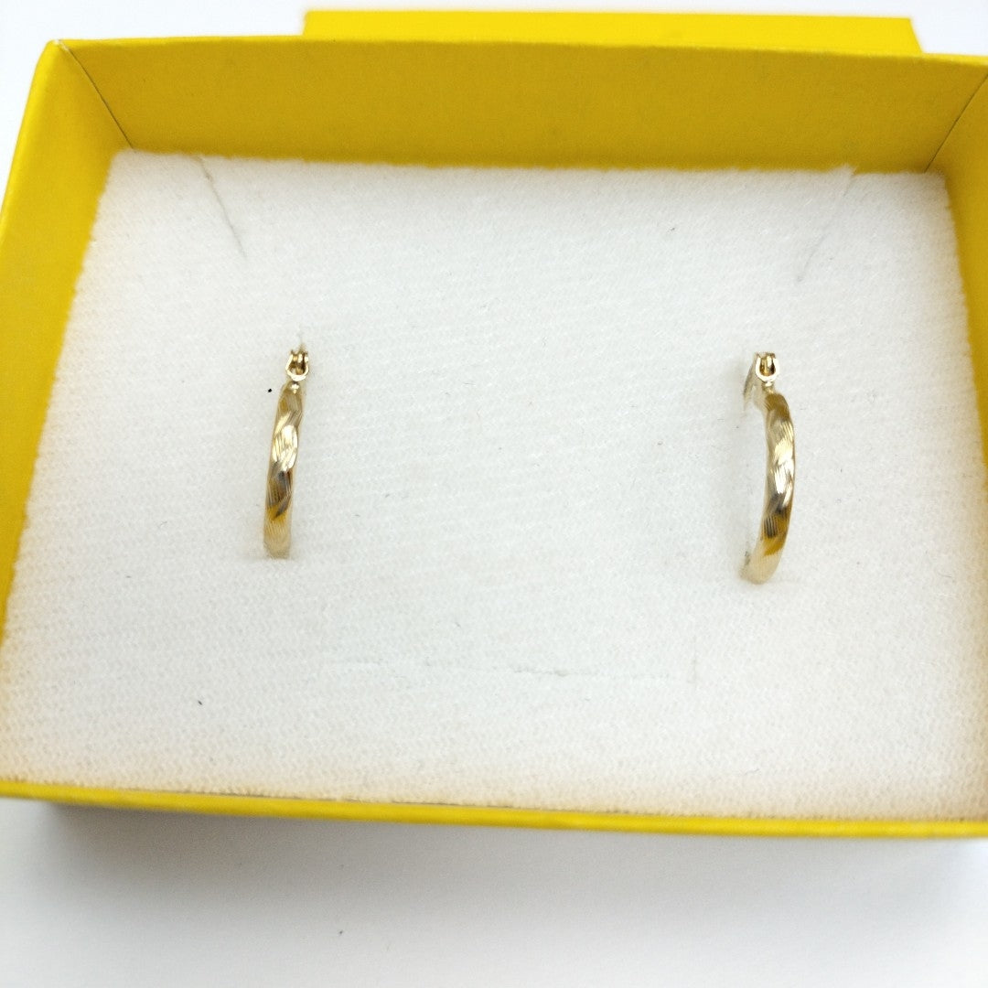 ARETES ARRACADAS TRENZADAS 14K 18 1.6 GR (NUEVO)