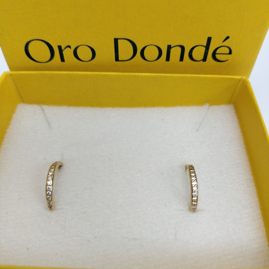 ARETES HUGGIES C CIRCONIA 14K 1.7 GR (NUEVO)