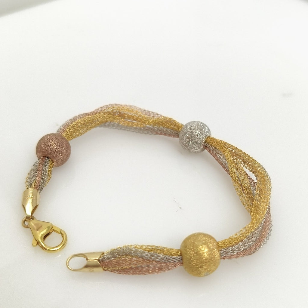 PULSERA ORO COMBINADO 10 K 8,10 GRMS (SEMINUEVO)