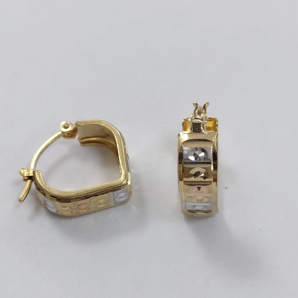 ARETES PAR ORO, ORO COMBINADO 14 K 1.9 GRMS (SEMINUEVO)