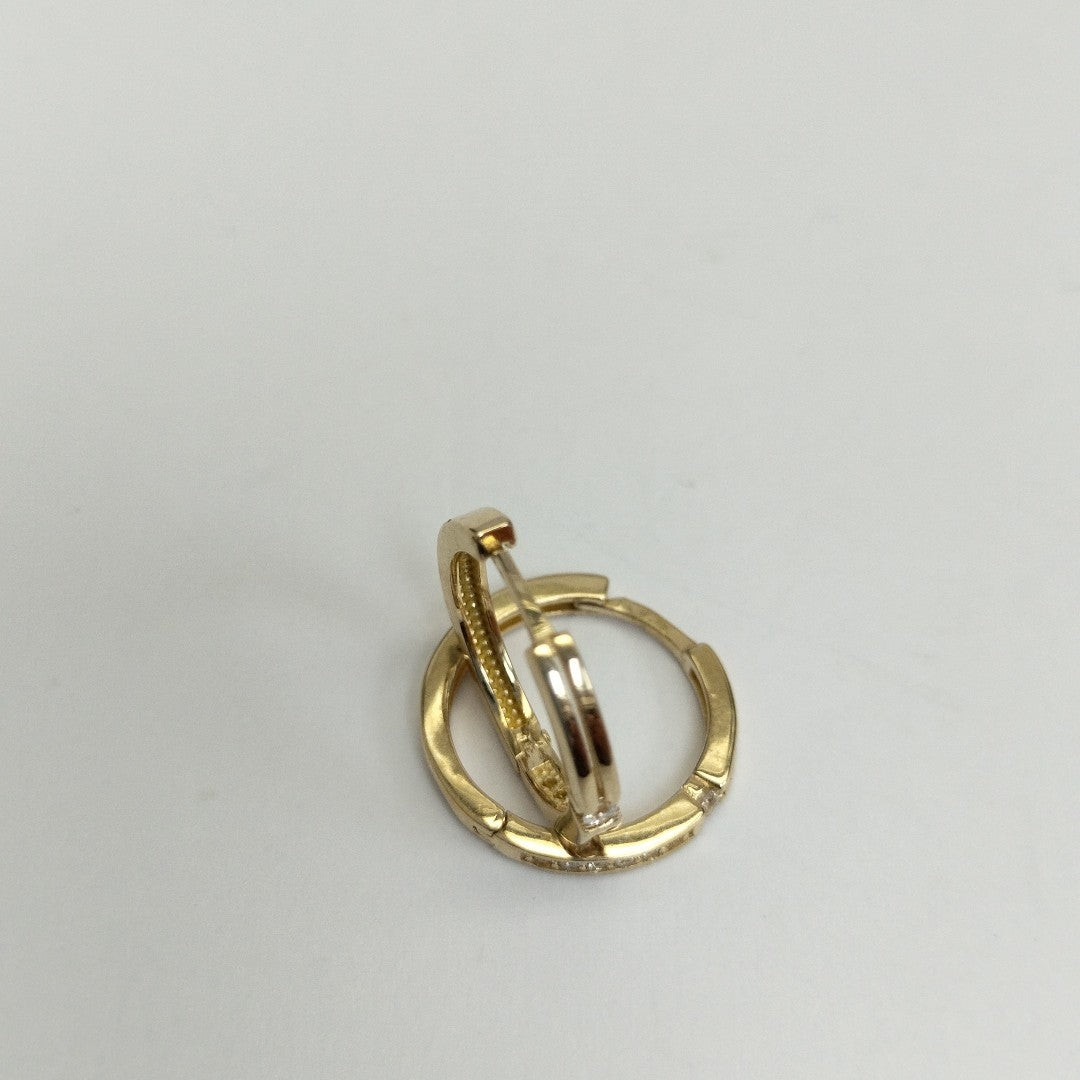 ARETES ARRACADAS C CIRCONIAS 14K 2.4 GR (NUEVO)
