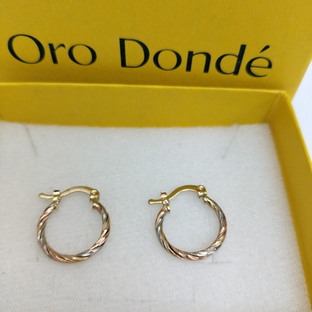 ARETES ARRACADAS COMBINADAS 14K 2 GR (NUEVO)