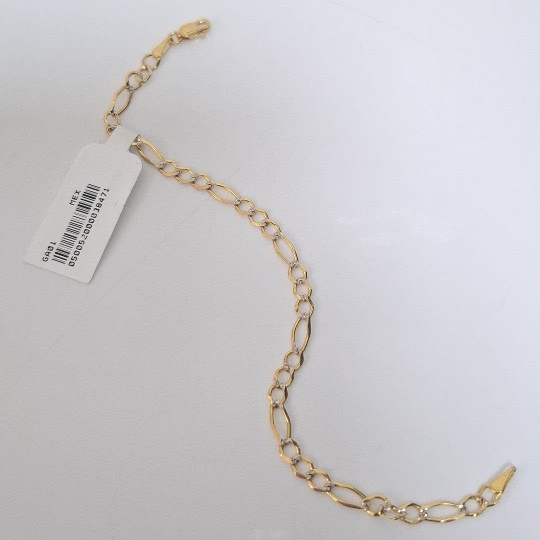 PULSERA 3X1 DIAMANTADA 14K 18 CM 2.7 GR (NUEVO)
