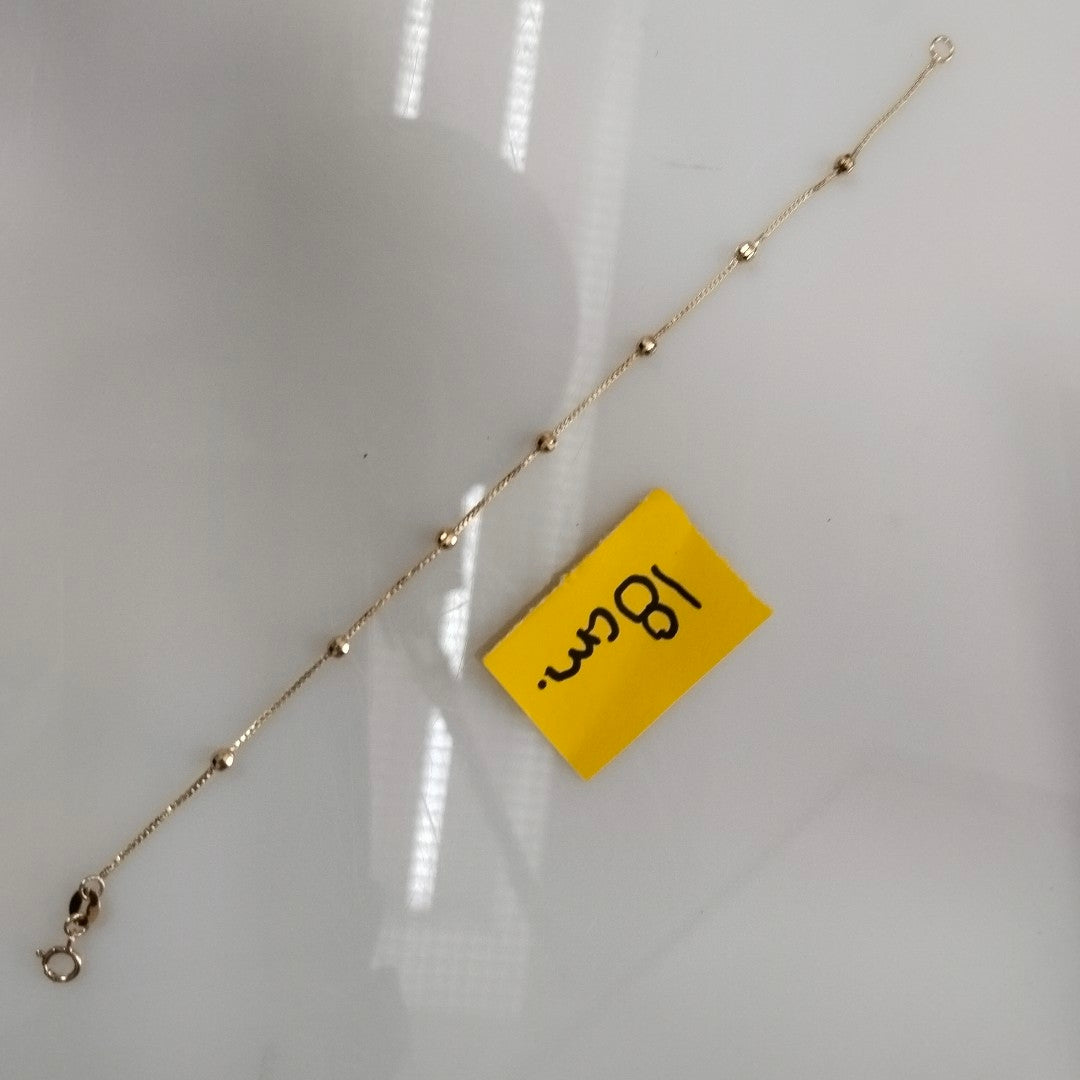 PULSERA ESPECIAL CON BOLITAS 14K 18 CM 1.4 GR (NUEVO)