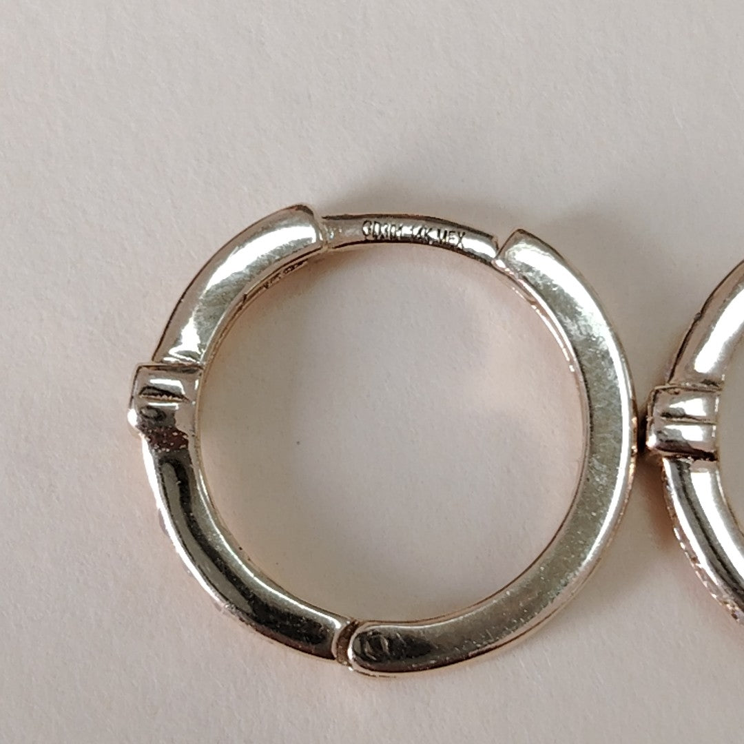 ARETES HUGGIES C CIRCONIA 14K 1.9 GR (NUEVO)