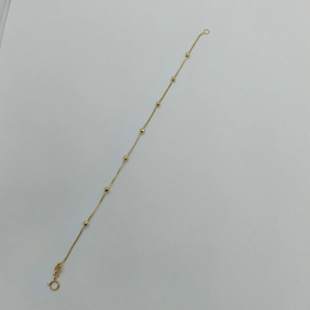 PULSERA ESPECIAL CON BOLITAS 14K 18 CM 1.4 GR (NUEVO)
