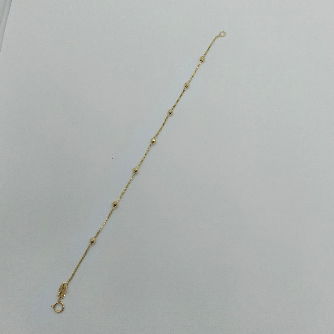 PULSERA ESPECIAL CON BOLITAS 14K 18 CM 1.4 GR (NUEVO)