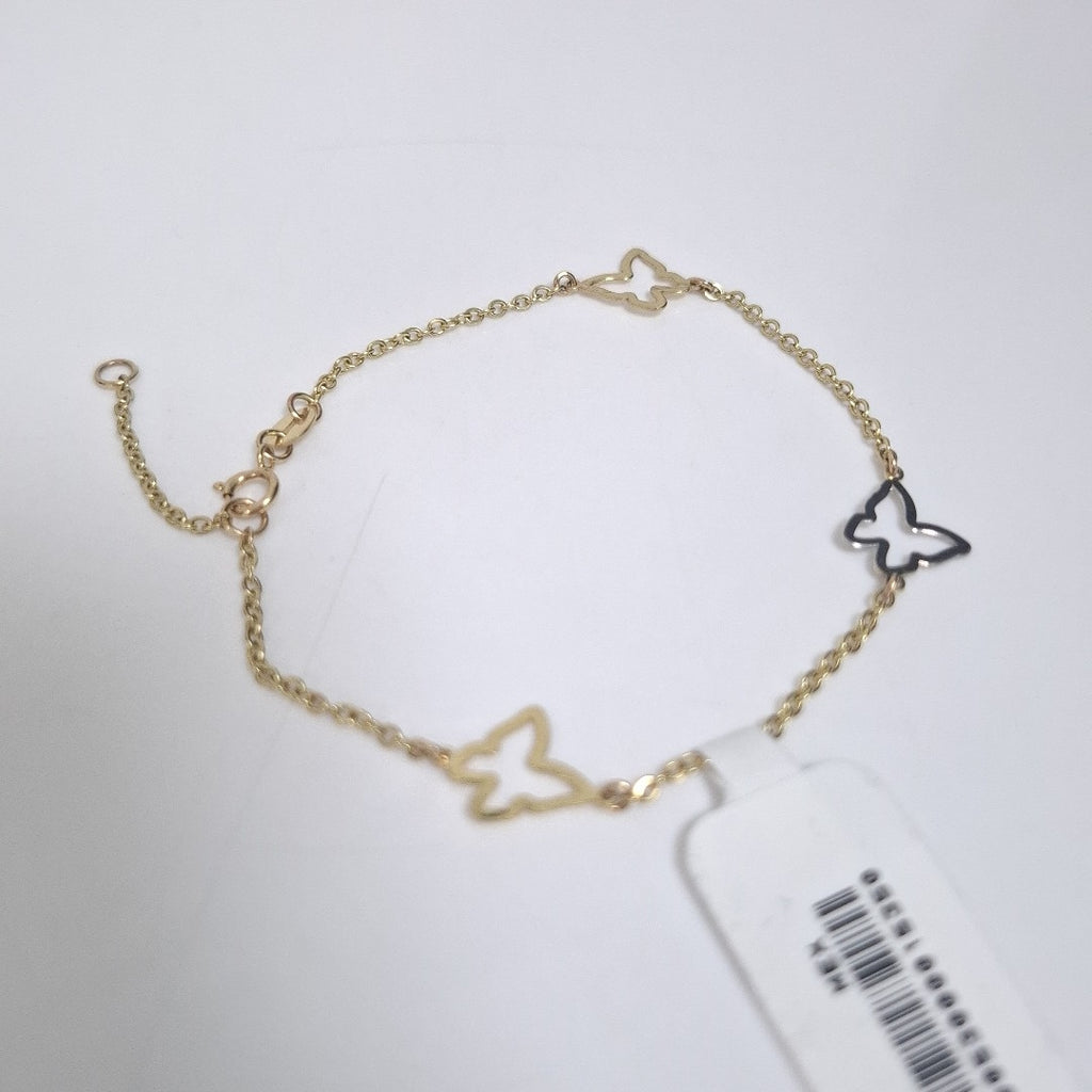PULSERA ESPECIAL C MARIPOSAS 14K 18 CM 1.7 GR (NUEVO)