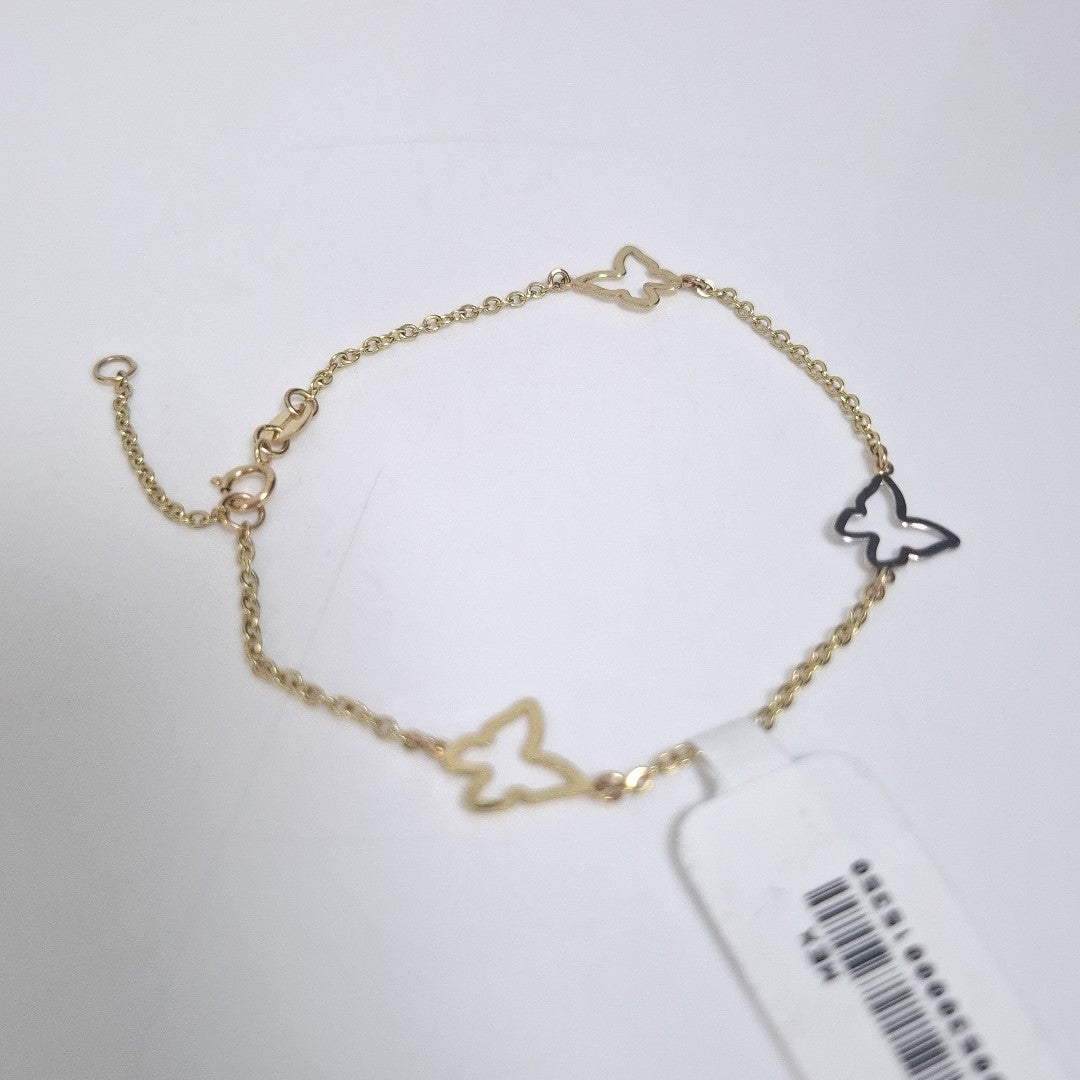 PULSERA ESPECIAL C MARIPOSAS 14K 18 CM 1.7 GR (NUEVO)